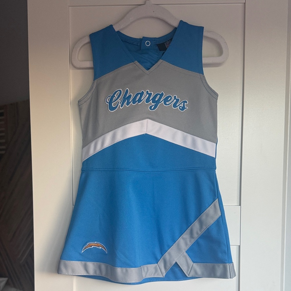 NFL LA Chargers Toddler Cheer Cheerleader Blue Gray Dress